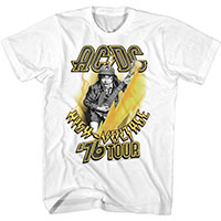 AC/DC- High Voltage 76 Tour on a white ringspun cotton shirt