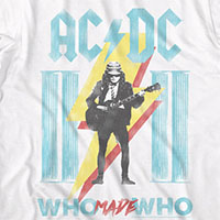 AC/DC- Who Made Who on a white ringspun cotton shirt