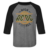 AC/DC- High Voltage on a grey/black 3/4 sleeve raglan shirt