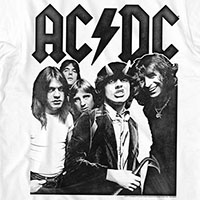 AC/DC- Highway To Hell Band Pic on a white ringspun cotton shirt