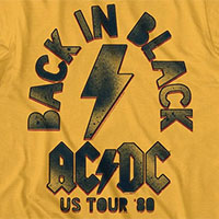 AC/DC- Back In Black US Tour '80 on a ginger ringspun cotton shirt
