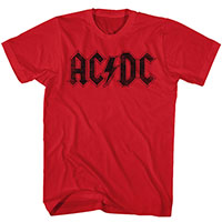 AC/DC- Logo on a red ringspun cotton shirt