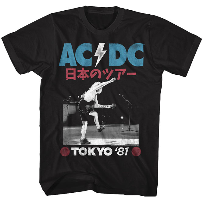 AC/DC- Tokyo '81 on a black ringspun cotton shirt