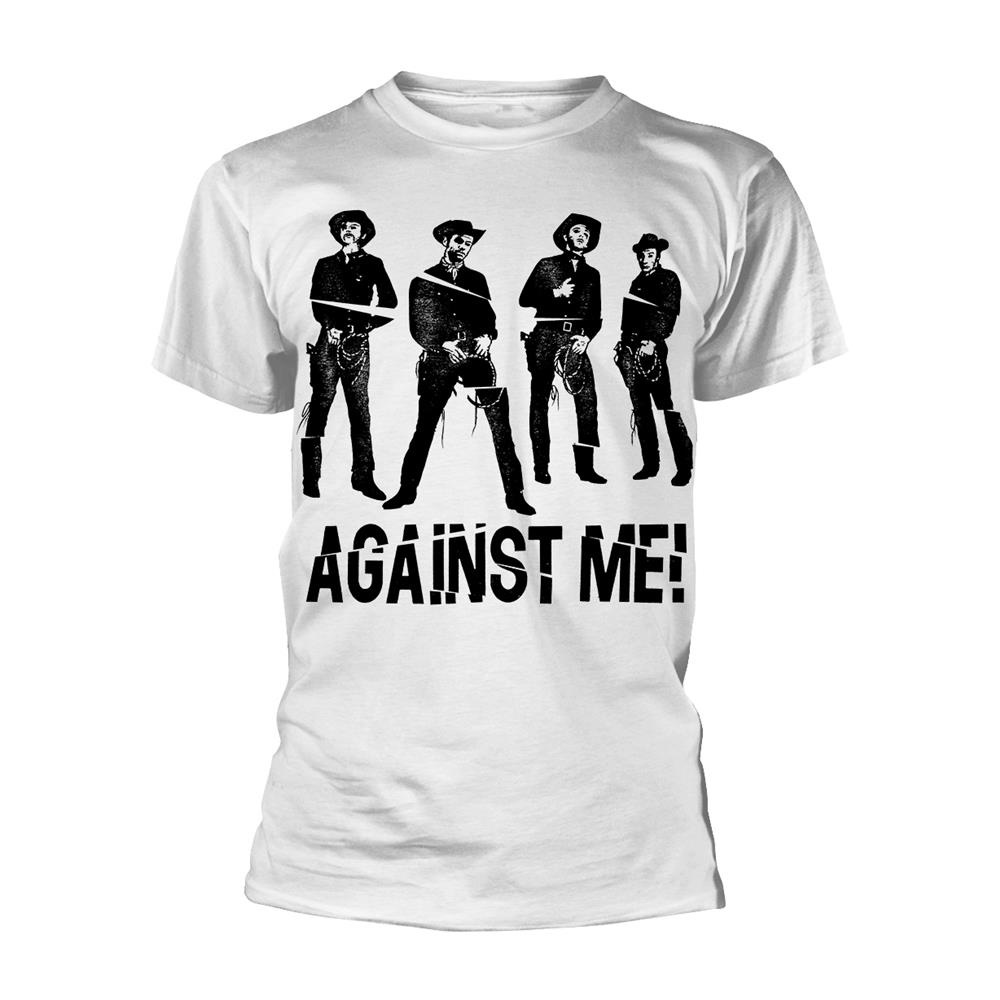 Against Me!- Cowboys on a white ringspun cotton shirt (Import)
