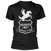 Against Me!- Cowboy on a black ringspun cotton shirt