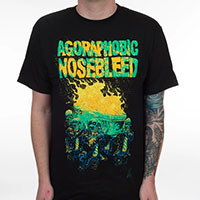 Agoraphobic Nosebleed- Burning Coffin on a black shirt