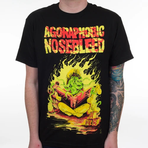 Agoraphobic Nosebleed- Octo Book on a black shirt