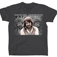 Waylon Jennings- Triplicate on a grey shirt
