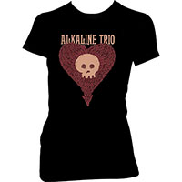 Alkaline Trio- Heartskull Leaves on a black girls shirt