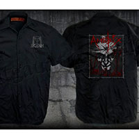 Amebix- Symbol on front, Crucifixes on back on a black workshirt (Sale price!)