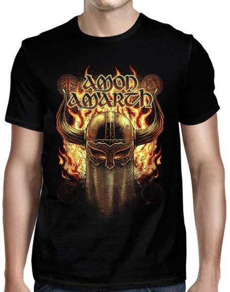 Amon Amarth- War Helmet 2019 North American Tour on a black shirt