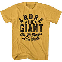 Andre The Giant- 8th Wonder Of The World on a ginger ringspun cotton shirt