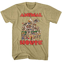 Animal House- House on a khaki heather shirt