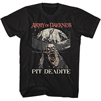 Army Of Darkness- Pit Deadite on a black ringspun cotton shirt