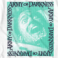 Army Of Darkness- Evil Ash Green Square Pic on a white ringspun cotton shirt