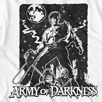 Army Of Darkness- Stark Night on a white ringspun cotton shirt