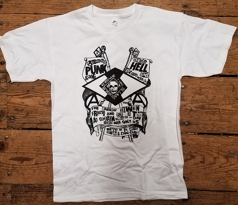 Seditionary- Anarchist Punk Gang on a white shirt (Sale price!)