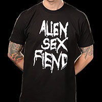 Alien Sex Fiend- Logo on a black ringspun cotton shirt