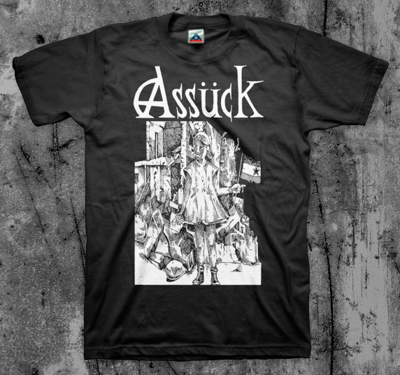 Assuck- State To State on a black YOUTH sized shirt