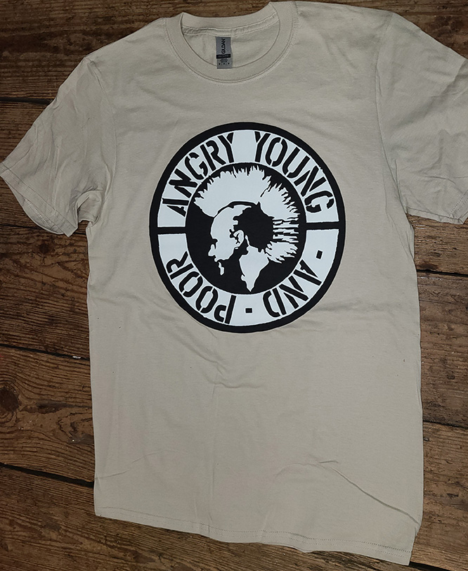 Angry Young And Poor- Classic Mohawk Logo on a ringspun cotton shirt (Various Colors)