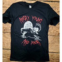 Angry Young And Poor- Zombie on a black ringspun cotton shirt