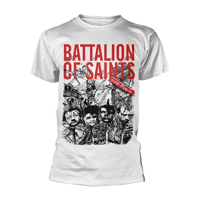 Battalion Of Saints- Second Coming on a white ringspun cotton shirt
