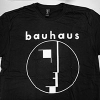 Bauhaus- Logo & Face on a black ringpun cotton shirt