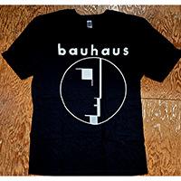 Bauhaus- Logo & Face on a black ringpun cotton shirt