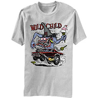 Rat Fink- Wild Child on front, Ed Big Daddy Roth on back on an ice grey shirt