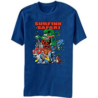 Rat Fink- Surfink Safari on front, Ed Big Daddy Roth on back on a royal blue shirt (Sale price!)