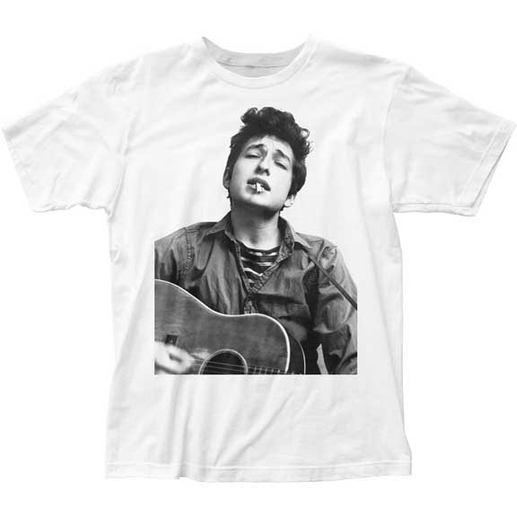 Bob Dylan- Guitar Pic on a white ringspun cotton shirt