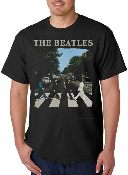 Beatles- Abbey Road on a black shirt