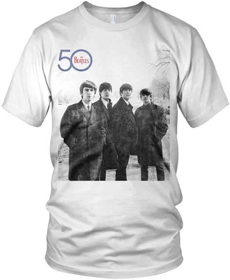 Beatles- 50th Anniversary (Band Pic) on a white shirt (Sale price!)