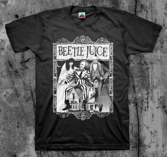 Beetlejuice- Cover on a black shirt