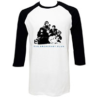 Breakfast Club- Cast on a white/black 3/4 sleeve raglan shirt