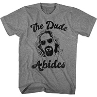 Big Lebowski- The Dude Abides on a graphic heather ringspun cotton shirt