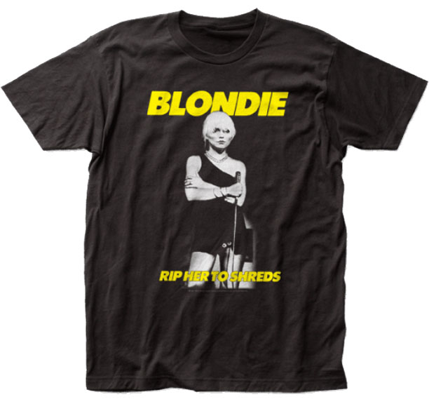Blondie- Rip Her To Shreds on a black ringspun cotton shirt