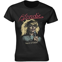 Blondie- Heart Of Glass on a black girls fitted shirt (Import)