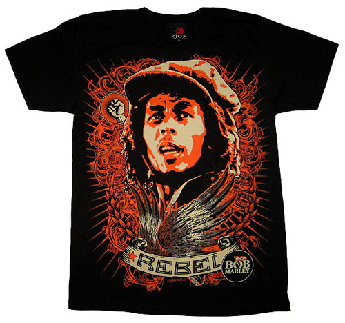Bob Marley- Rebel Oversized Print on a black shirt (Sale price!)