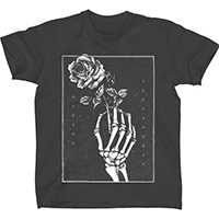 Asking Alexandria- Skeleton Rose on a black shirt