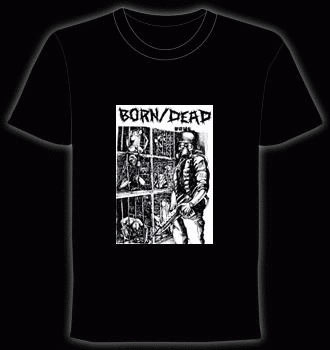 Born/Dead- The Slaughter Of Millions Won't Be Rationalized on a black YOUTH sized shirt