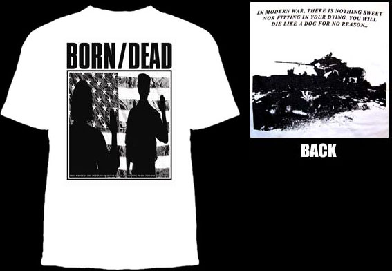 Born/Dead- Die For Ones Country on a white YOUTH sized shirt