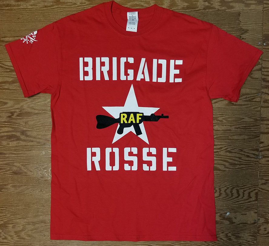 Brigade Rosse on a red shirt by East Coast Ghost (Sale price!)