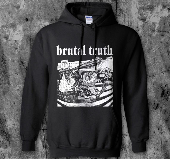 Brutal Truth- Kill Pig on a black hooded sweatshirt