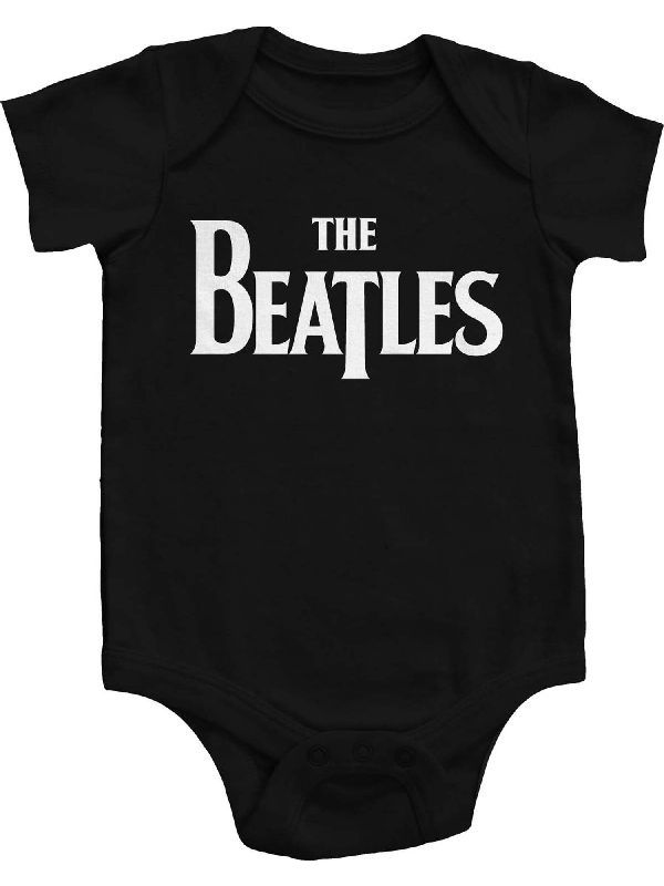 Beatles- Logo on a black onesie 