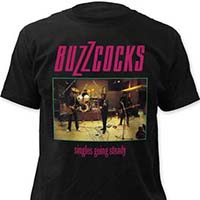 Buzzcocks- Singles Going Steady on a black ringspun cotton shirt