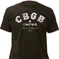 CBGB- Distressed Logo on a charcoal ringspun cotton shirt