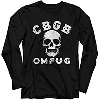 CBGB- Skull on a black long sleeve shirt