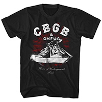 CBGB- Chucks on a black ringspun cotton shirt