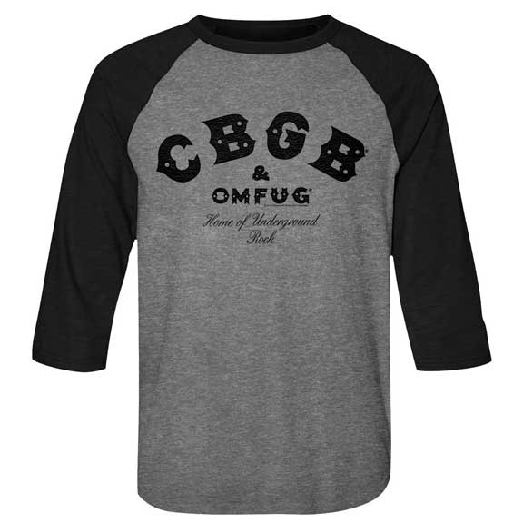CBGB- Logo on a grey/black 3/4 sleeve shirt